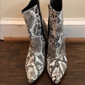 Snakeskin booties